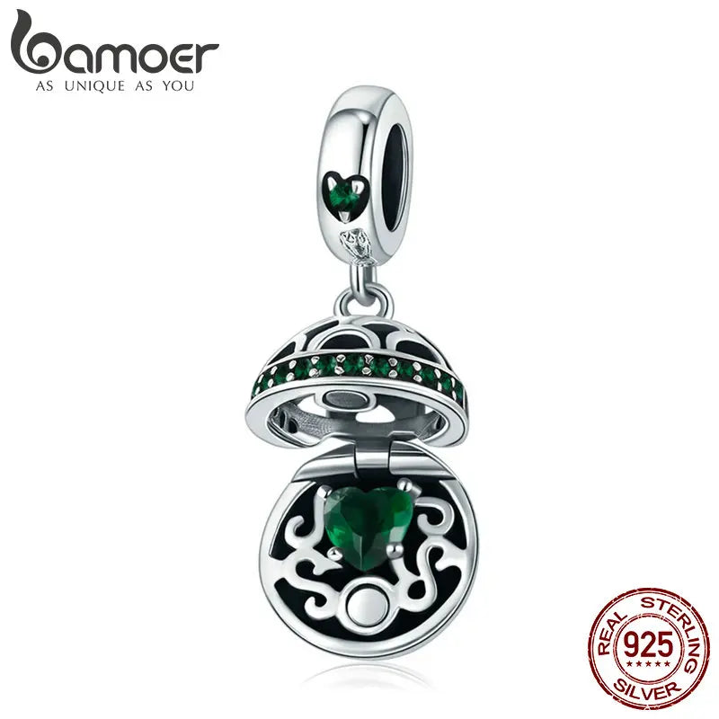 Authentic 925 Sterling Silver Love Gift Box Dangle Ball Charm Pendant Fit Women Charm Bracelet & Necklaces Jewelry SCC689