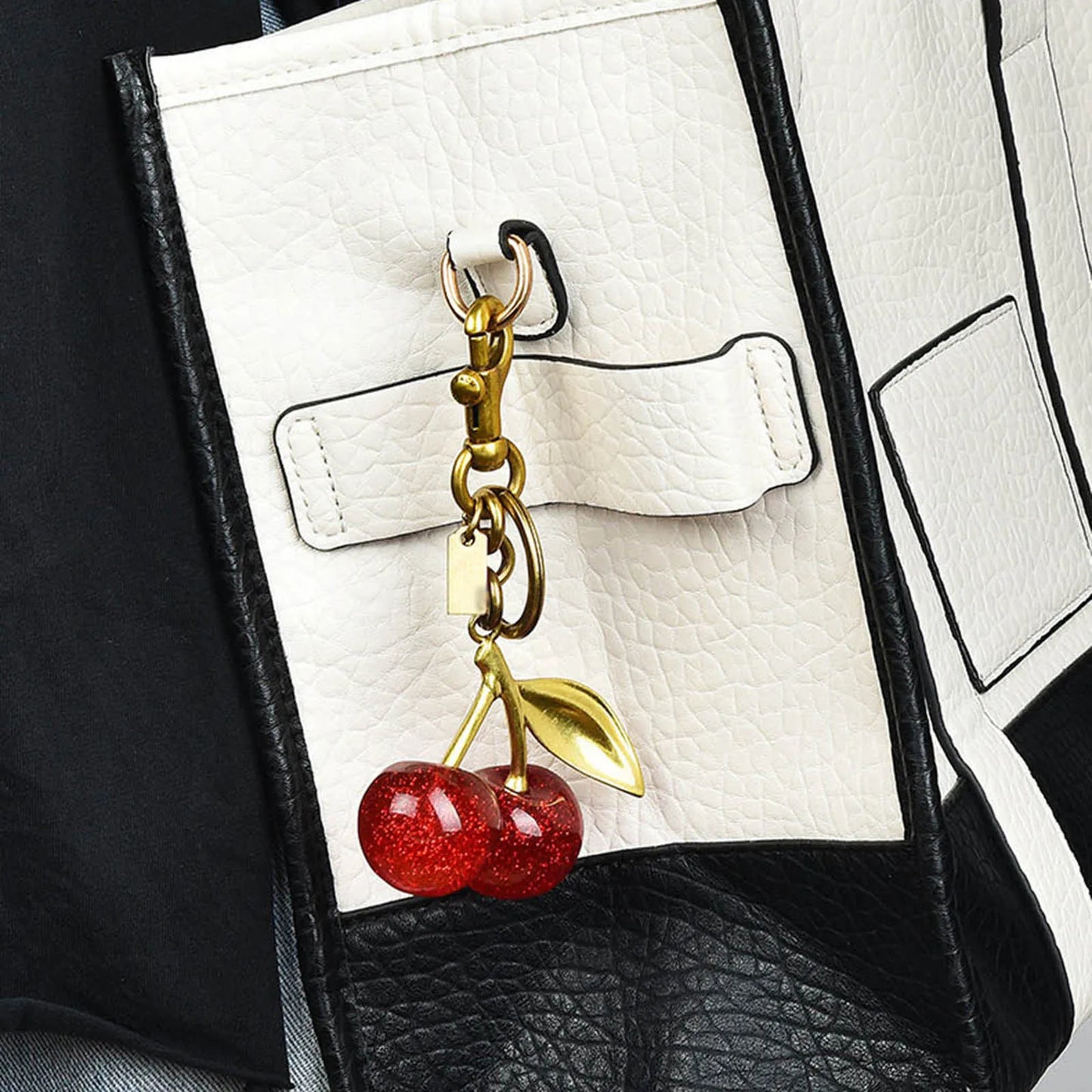 Sweet Red Cherry Keychain Cherry Bag Charm Cute Cherry Charm Pendant for Handbag Birthday Key Rings Jewels for Girl Gifts