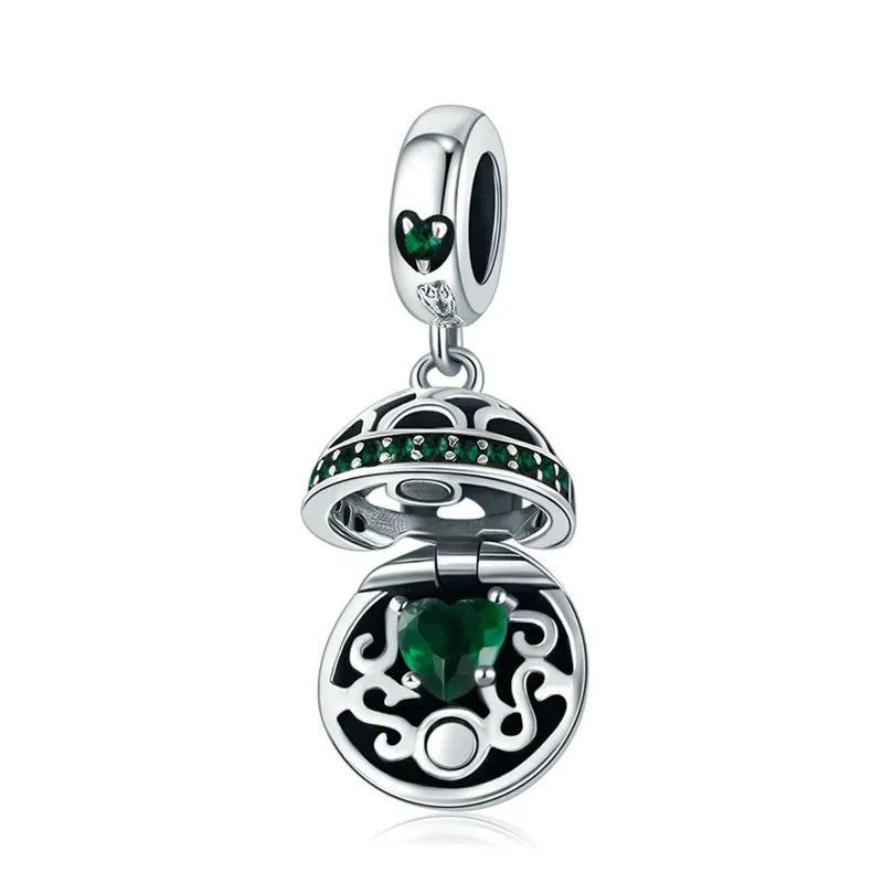 Authentic 925 Sterling Silver Love Gift Box Dangle Ball Charm Pendant Fit Women Charm Bracelet & Necklaces Jewelry SCC689