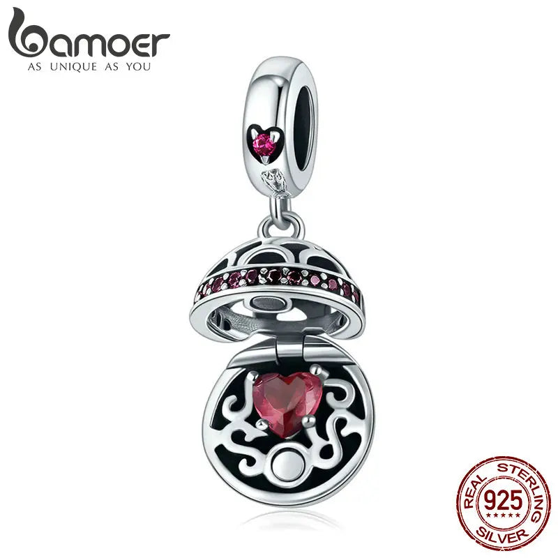 Authentic 925 Sterling Silver Love Gift Box Dangle Ball Charm Pendant Fit Women Charm Bracelet & Necklaces Jewelry SCC689