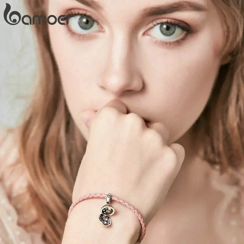 Authentic 925 Sterling Silver Love Gift Box Dangle Ball Charm Pendant Fit Women Charm Bracelet & Necklaces Jewelry SCC689