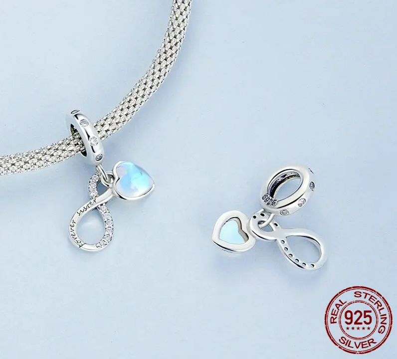 925 Sterling Silver Aurora Charm - Infinity Heart