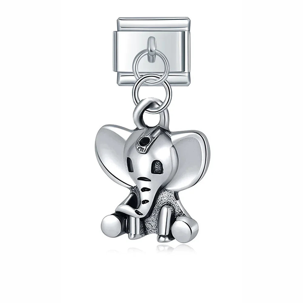 New Original Daisy Dog Cow Elephant Peacock Italian Links Charm Fit 9Mm Bracelet Stainless Steel Jewelry Making DJ281