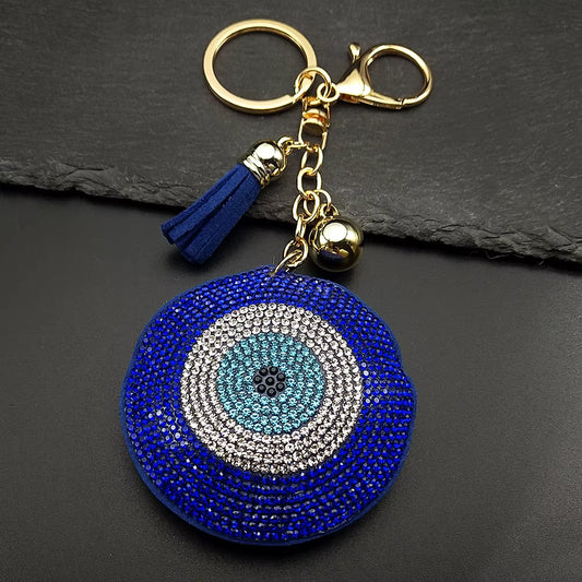 Purse Charm Evil Eye Braided - Blue