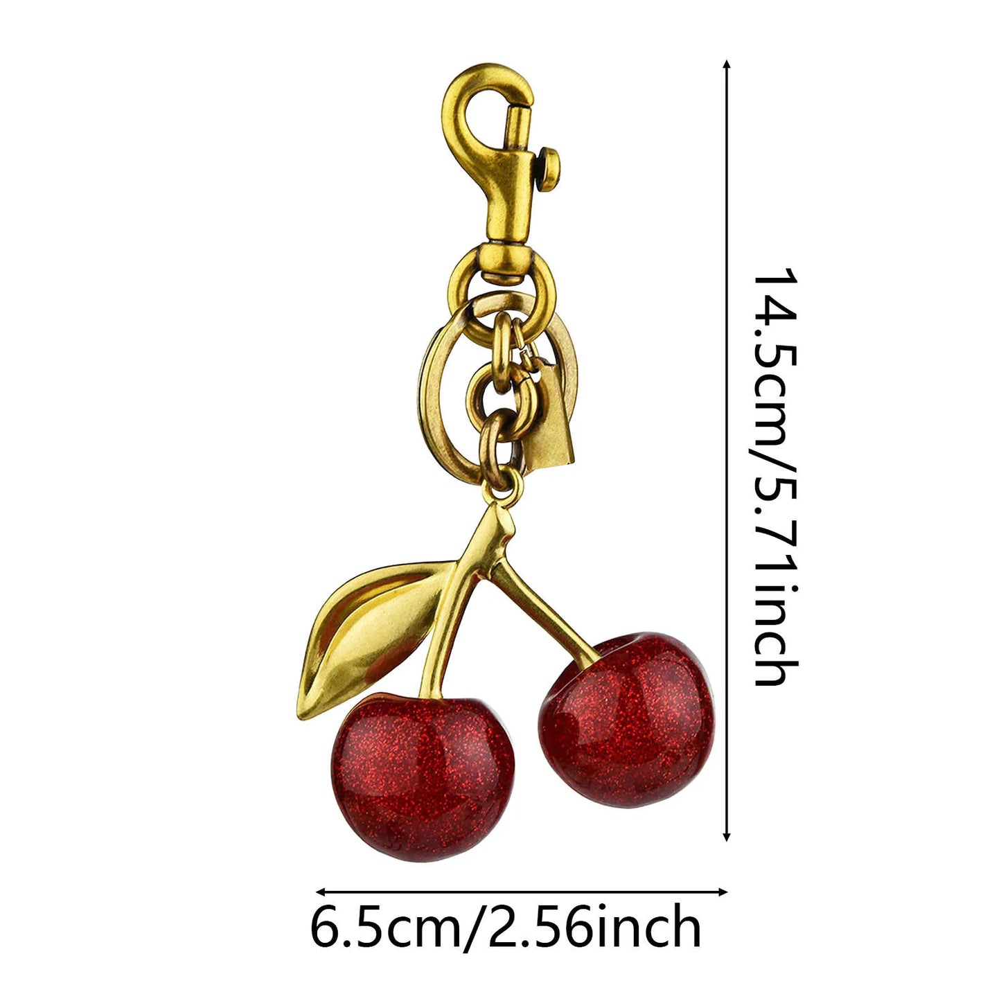 Sweet Red Cherry Keychain Cherry Bag Charm Cute Cherry Charm Pendant for Handbag Birthday Key Rings Jewels for Girl Gifts