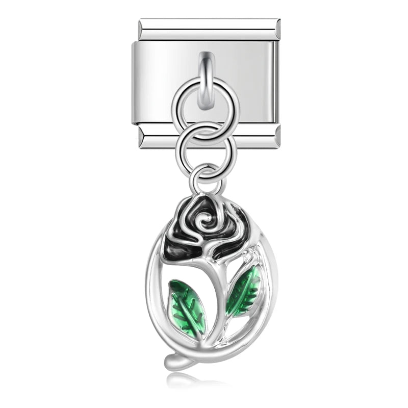New Original Daisy Dog Cow Elephant Peacock Italian Links Charm Fit 9Mm Bracelet Stainless Steel Jewelry Making DJ281