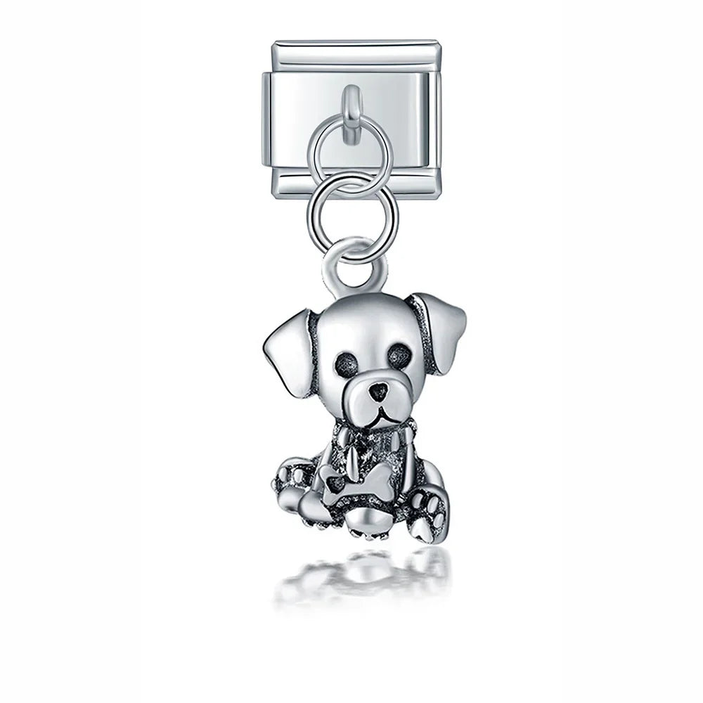 New Original Daisy Dog Cow Elephant Peacock Italian Links Charm Fit 9Mm Bracelet Stainless Steel Jewelry Making DJ281