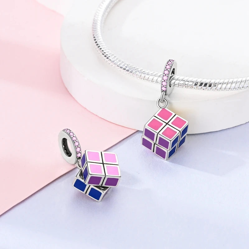 Pink Series Charms 925 Silver Perfume Butterfly Charm Beads Pendent Dangle Fit Original Bangle Charm Bracelet DIY Women Jewelry