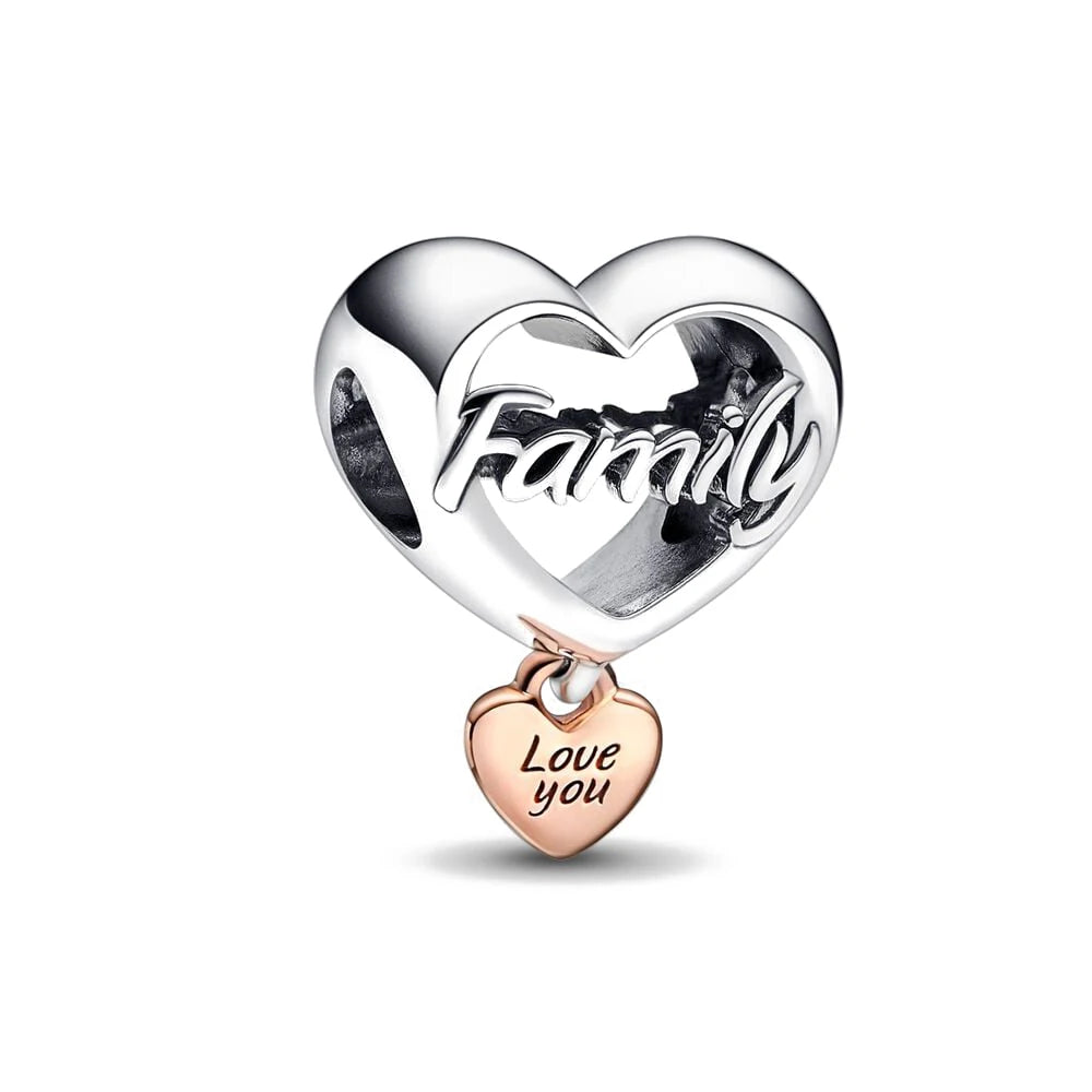Infinity Love Mother Daughter Mum Heart Charms for Original 925 Charms Bracelet Silver Charm Bead for Mother'S Day Gift Jewelry