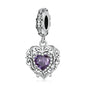 925 Sterling Silver Heart-Shape Charm Beads Fit Original Charm Bracelet Inlaid Zircon Colorful Pendants DIY Accessories