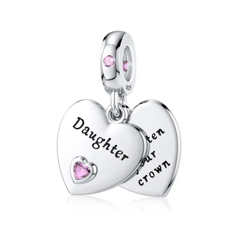 DALARAN Heart Shape Love Sterling Silver Charm 925 Friendship Sisters Bead Fits Original Charm Bracelet DIY Jewelry