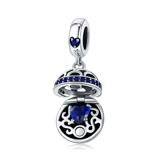 Authentic 925 Sterling Silver Love Gift Box Dangle Ball Charm Pendant Fit Women Charm Bracelet & Necklaces Jewelry SCC689