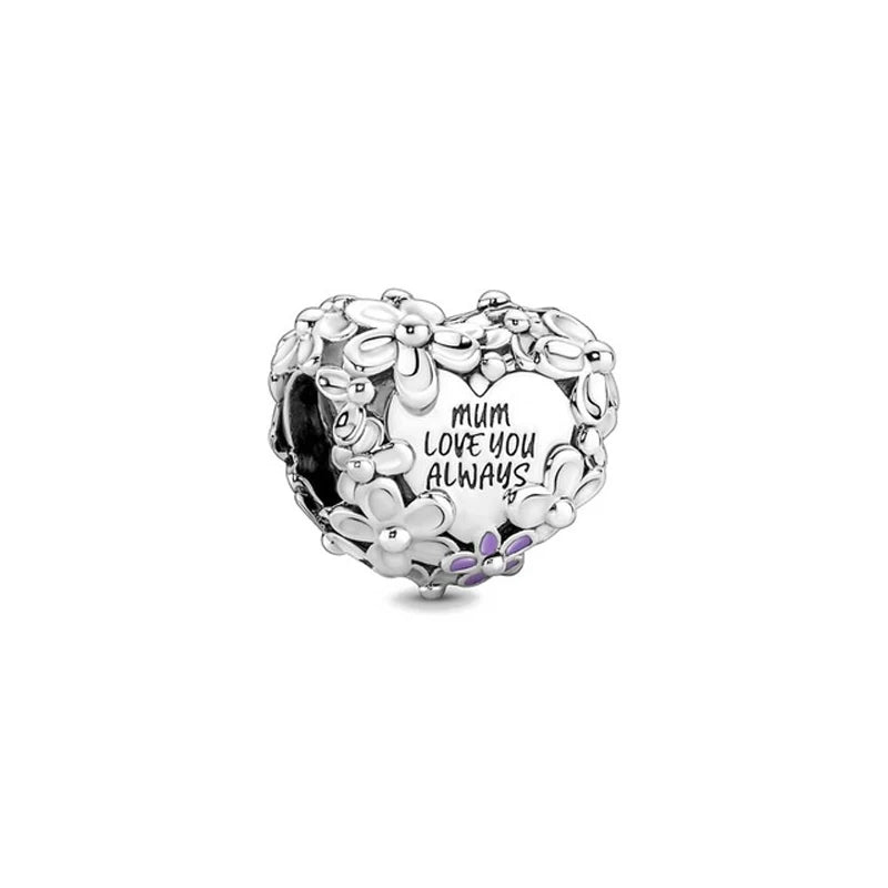 Infinity Love Mother Daughter Mum Heart Charms for Original 925 Charms Bracelet Silver Charm Bead for Mother'S Day Gift Jewelry