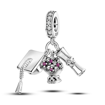 Pink Series Charms 925 Silver Perfume Butterfly Charm Beads Pendent Dangle Fit Original Bangle Charm Bracelet DIY Women Jewelry
