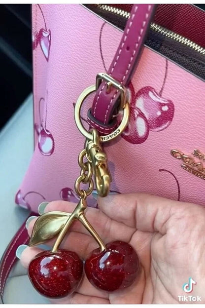 Glitter Cherry Red Bag Charm