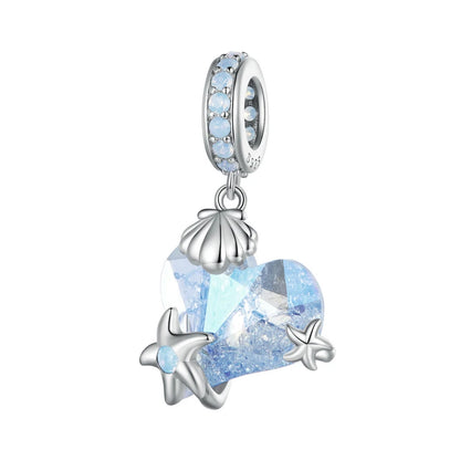 925 Sterling Silver Heart-Shape Charm Beads Fit Original Charm Bracelet Inlaid Zircon Colorful Pendants DIY Accessories