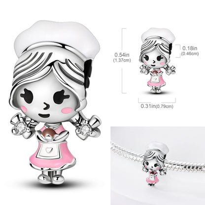 Pink Series Charms 925 Silver Perfume Butterfly Charm Beads Pendent Dangle Fit Original Bangle Charm Bracelet DIY Women Jewelry