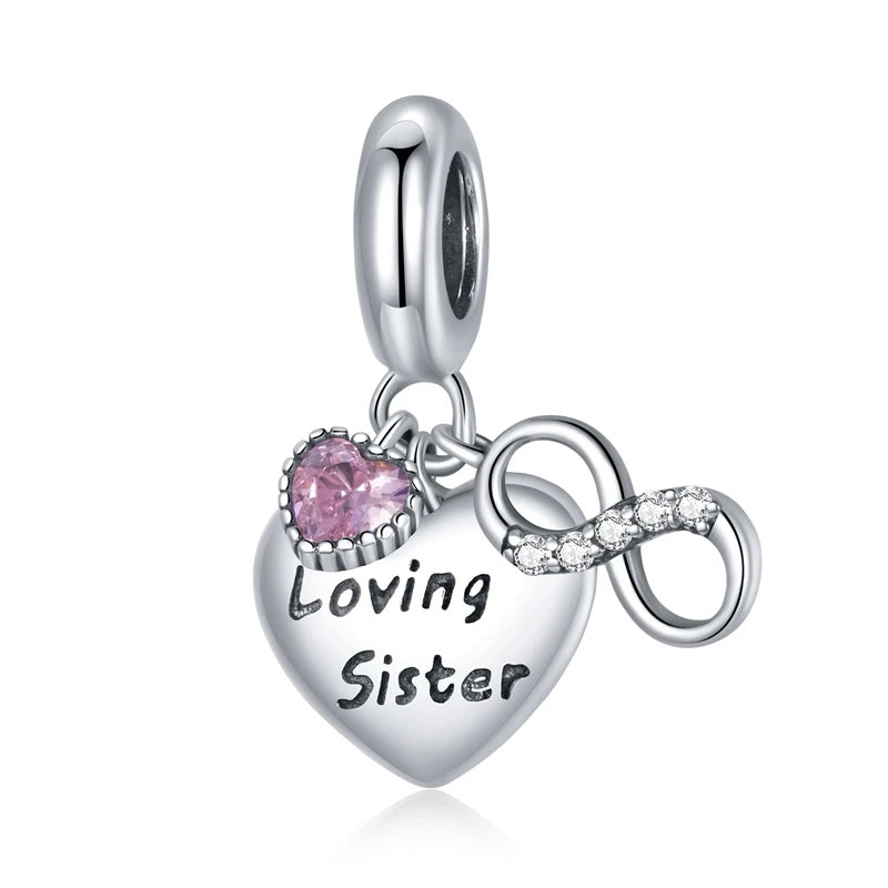 Love 925 Sterling Silver Charm Only You Love Charm Heart Shape Metal Bead for Bracelet Women DIY Fashion Jewelry BSC497