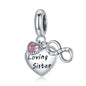 Love 925 Sterling Silver Charm Only You Love Charm Heart Shape Metal Bead for Bracelet Women DIY Fashion Jewelry BSC497