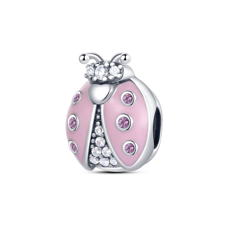 Pink Series Charms 925 Silver Perfume Butterfly Charm Beads Pendent Dangle Fit Original Bangle Charm Bracelet DIY Women Jewelry