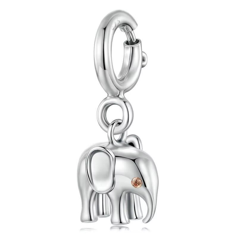 925 Sterling Silver Elephant Series Charm - Contemporary