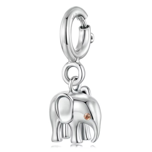925 Sterling Silver Elephant Series Charm - Contemporary
