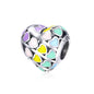925 Sterling Silver Heart-Shape Collection Charms Cat Love Paw Footprints Charms Fit for Charm Bracelet Fine Jewelry