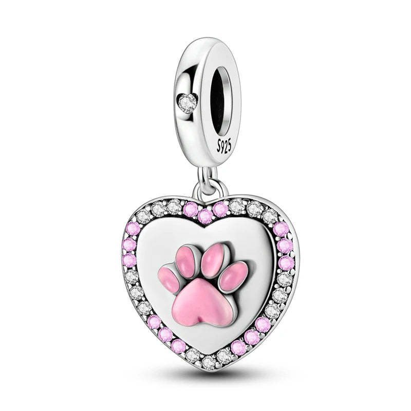 Pink Series Charms 925 Silver Perfume Butterfly Charm Beads Pendent Dangle Fit Original Bangle Charm Bracelet DIY Women Jewelry