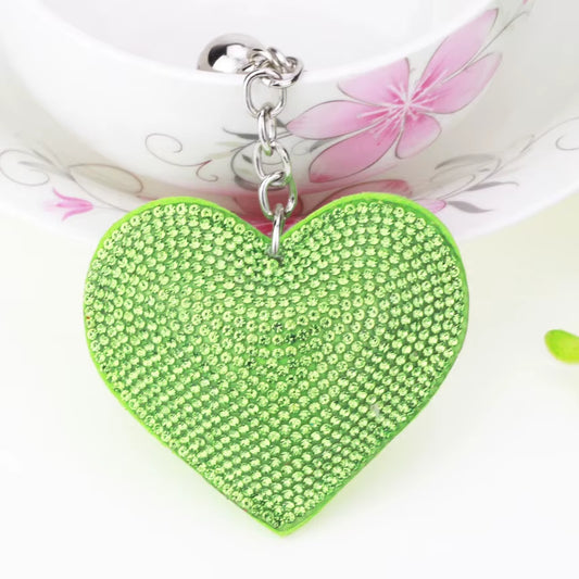 Purse Heart Charm - Silver Green