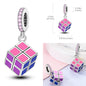 Pink Series Charms 925 Silver Perfume Butterfly Charm Beads Pendent Dangle Fit Original Bangle Charm Bracelet DIY Women Jewelry