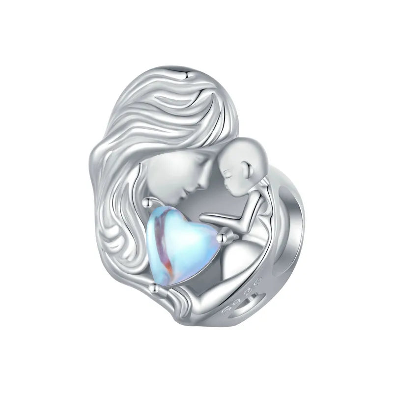 925 Sterling Silver Heart-Shape Charm Beads Fit Original Charm Bracelet Inlaid Zircon Colorful Pendants DIY Accessories