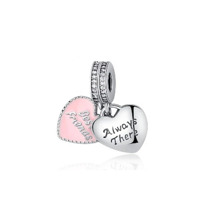 New 925 Sterling Silver Best Friend Soul Companion Dangle Charm Diy Fit Original Pendant Charm Bracelet Women Fashion Jewelry