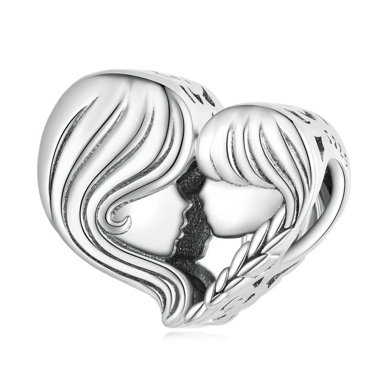 925 Sterling Silver Heart-Shape Charm Beads Fit Original Charm Bracelet Inlaid Zircon Colorful Pendants DIY Accessories