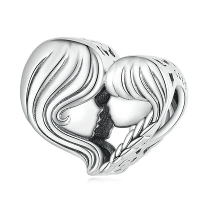 925 Sterling Silver Heart-Shape Charm Beads Fit Original Charm Bracelet Inlaid Zircon Colorful Pendants DIY Accessories