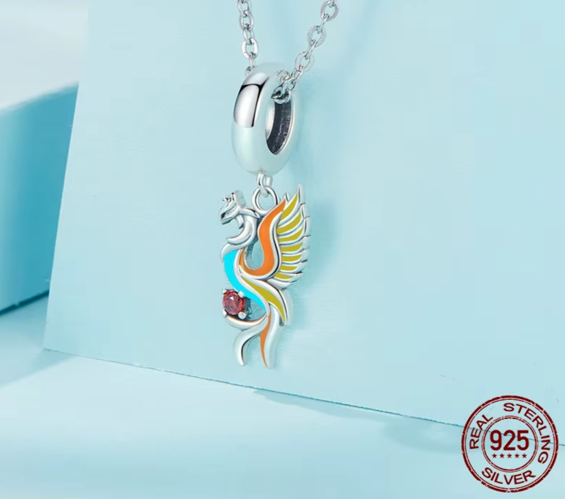 925 Sterling Silver Phoenix Charm