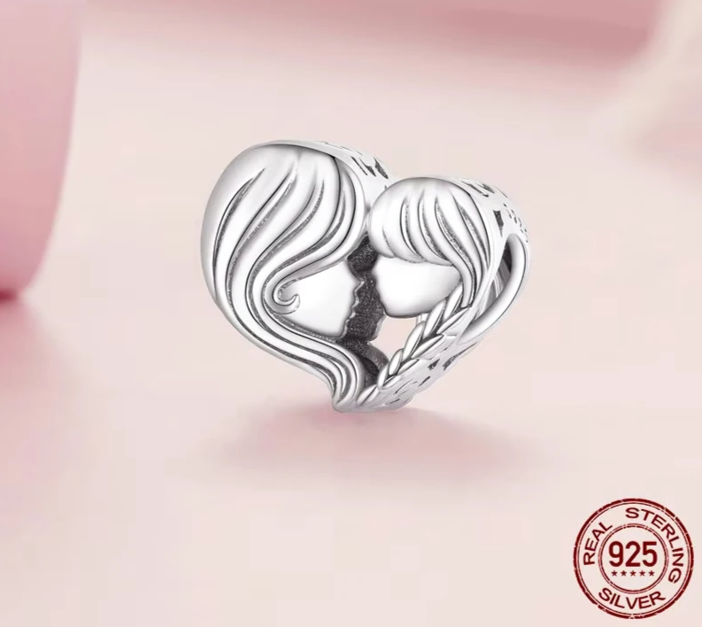 925 Sterling Silver Mother & Daughter Love Charm