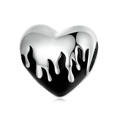 925 Sterling Silver Heart-Shape Charm Beads Fit Original Charm Bracelet Inlaid Zircon Colorful Pendants DIY Accessories