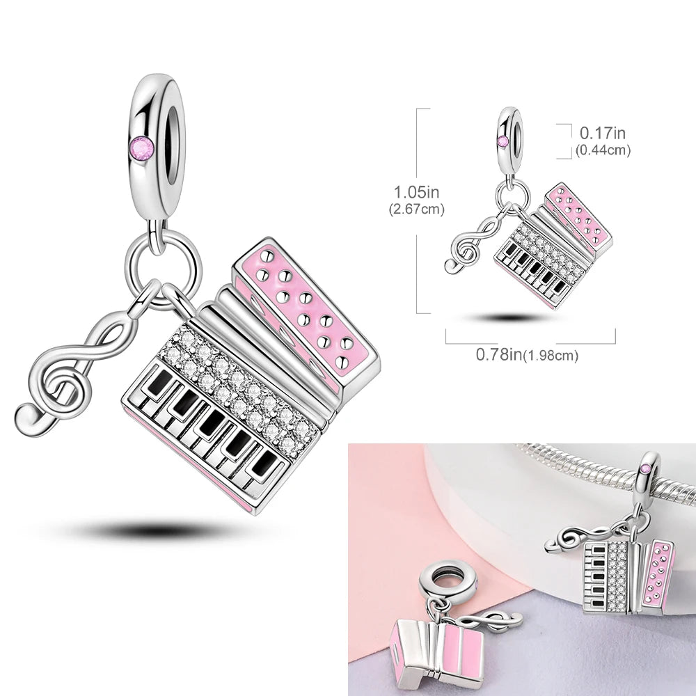 Pink Series Charms 925 Silver Perfume Butterfly Charm Beads Pendent Dangle Fit Original Bangle Charm Bracelet DIY Women Jewelry