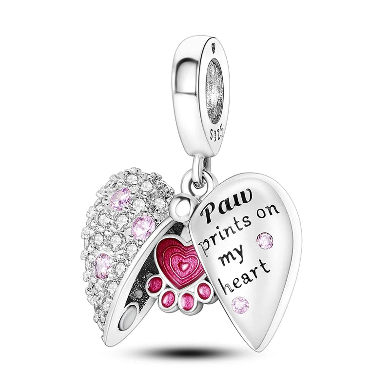 Pink Series Charms 925 Silver Perfume Butterfly Charm Beads Pendent Dangle Fit Original Bangle Charm Bracelet DIY Women Jewelry