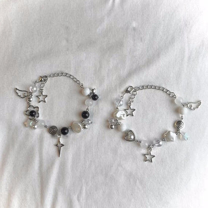 Handmade Jujutsu Kaisen Beaded Charm Bracelets | Gojo + Geto | Cute Dainty Anime Alternative Charm Bracelet