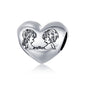 925 Sterling Silver Heart-Shape Collection Charms Cat Love Paw Footprints Charms Fit for Charm Bracelet Fine Jewelry
