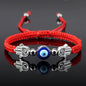 Evil Eye Braided Bracelet with Hamsa - Red
