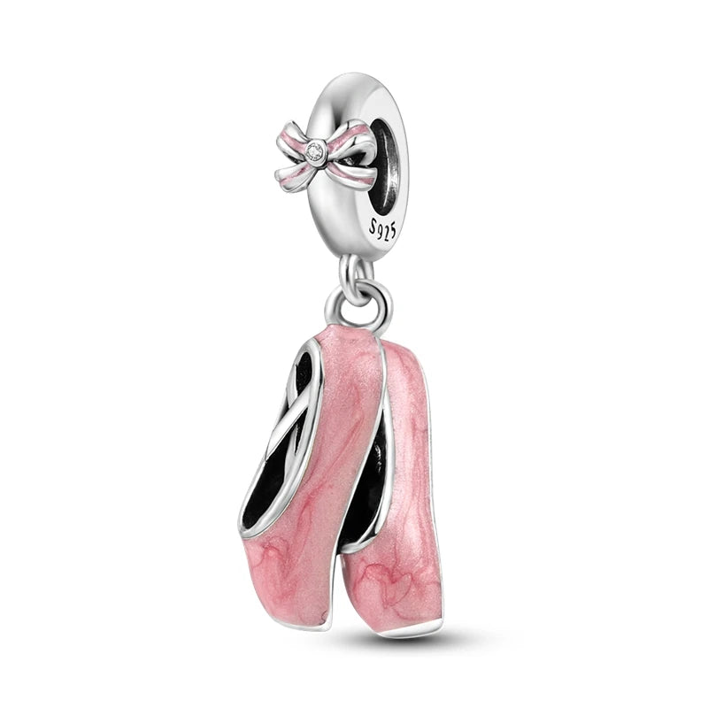Pink Series Charms 925 Silver Perfume Butterfly Charm Beads Pendent Dangle Fit Original Bangle Charm Bracelet DIY Women Jewelry