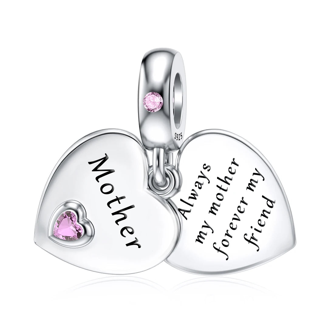 DALARAN Heart Shape Love Sterling Silver Charm 925 Friendship Sisters Bead Fits Original Charm Bracelet DIY Jewelry