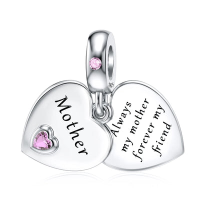 DALARAN Heart Shape Love Sterling Silver Charm 925 Friendship Sisters Bead Fits Original Charm Bracelet DIY Jewelry