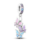 Pink Series Charms 925 Silver Perfume Butterfly Charm Beads Pendent Dangle Fit Original Bangle Charm Bracelet DIY Women Jewelry