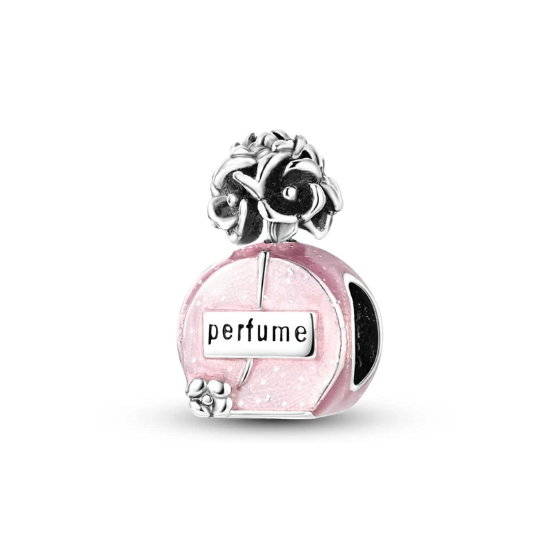Pink Series Charms 925 Silver Perfume Butterfly Charm Beads Pendent Dangle Fit Original Bangle Charm Bracelet DIY Women Jewelry