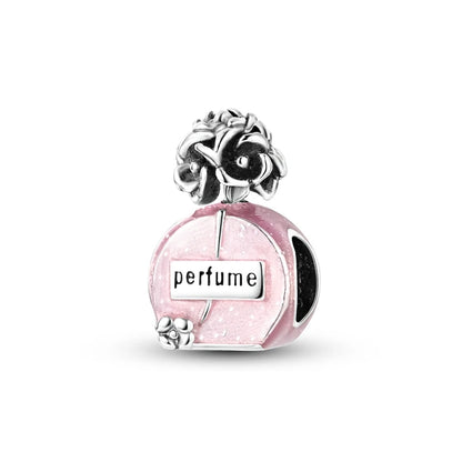 Pink Series Charms 925 Silver Perfume Butterfly Charm Beads Pendent Dangle Fit Original Bangle Charm Bracelet DIY Women Jewelry