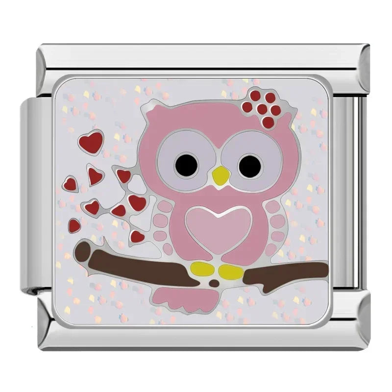 2024 Fashion Spider Star Moon Love Owl Italian Charm Links Fit 9Mm Bracelet Stainless Steel Jewelry Making DJ003-346