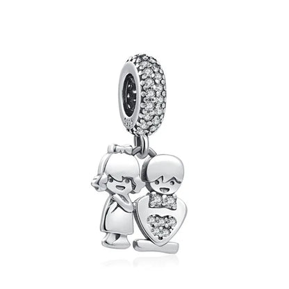 New 925 Sterling Silver Best Friend Soul Companion Dangle Charm Diy Fit Original Pendant Charm Bracelet Women Fashion Jewelry
